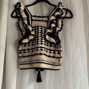 Zimmerman Anneke Crochet Black/Cream Top 3